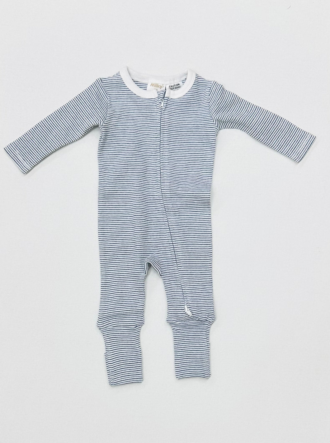 Blue Stripe Zip Romper