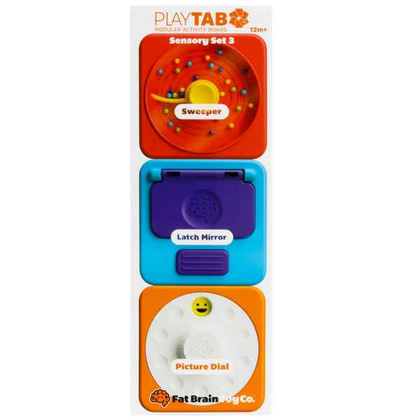 PlayTab Sensory Set 3 (Latch Mirror, Picture Dial, Sweeper Tile)