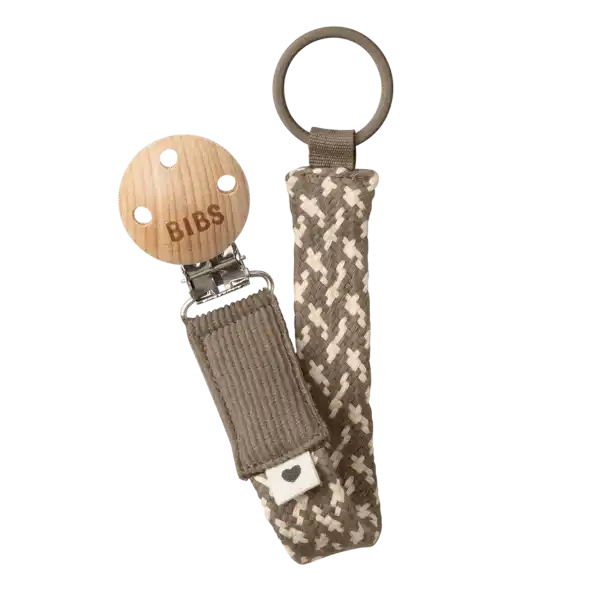 Pacifier Clip - Dark Oak/Vanilla