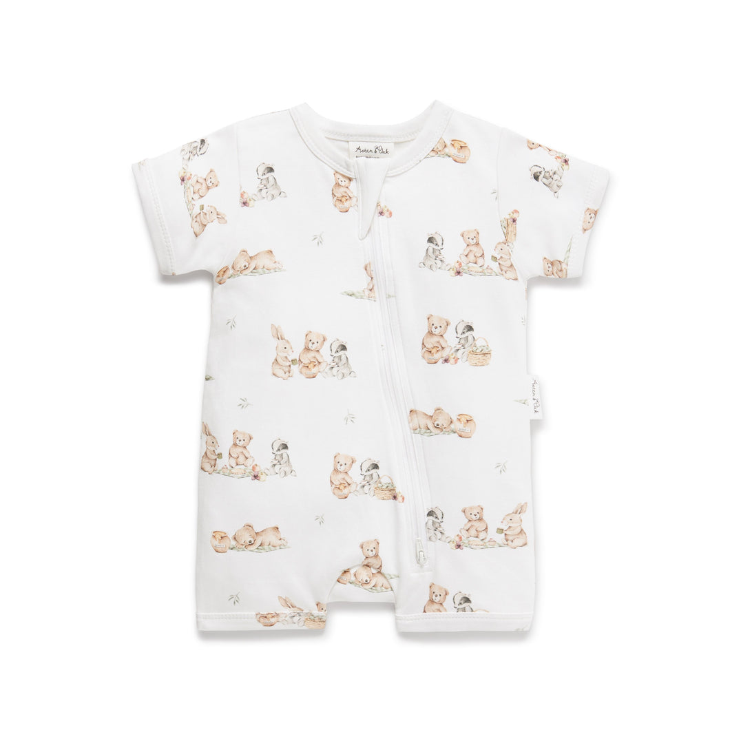 Teddy Picnic Zip Romper