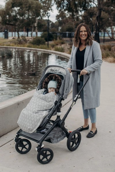 baby luno Nordic Footmuff / Pram Liner - Raindrops